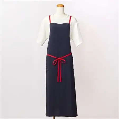 京都の伝統織物を使った丹後ちりめんエプロン(ネイビー×レッド)　プレゼント・ギフトにも　京都与謝野町【1604672】