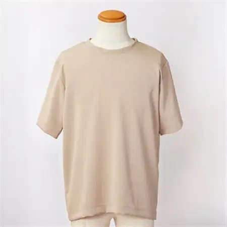 京都の伝統織物を使った丹後ちりめんTシャツ ベージュ【1604757】