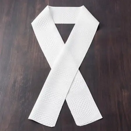 ワタマサ　三重織 正絹白半衿(市松ぼかし)シルク100%日本製和装小物　丹後ちりめん織元より【1606059】