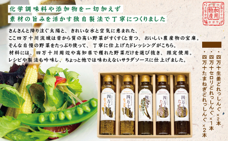 四万十どれっしんぐ 5本 入り セット おいしい 食卓 調味料 ドレッシング ソース サラダ 野菜 やさい まとめ買い グルメ お取り寄せ 母の日 父の日 敬老の日 贈り物 プレゼント ギフト 高知 高知県 四万十 四万十市 しまんと 26-100