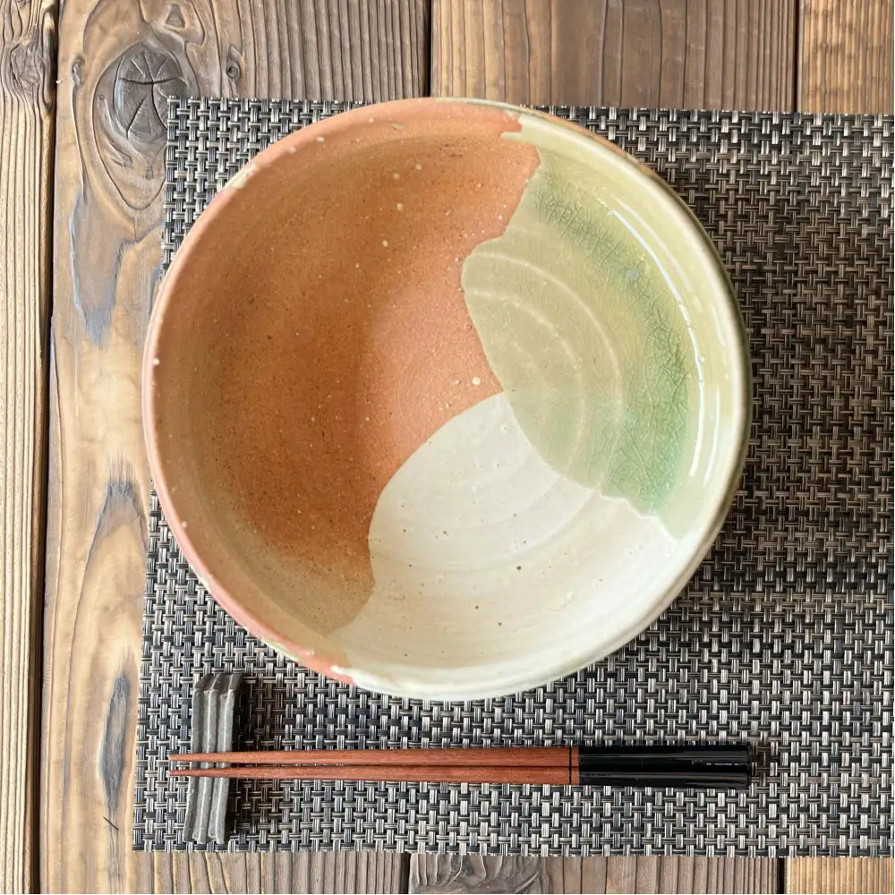 信楽焼　多用鉢（緋色2色掛け）盛り鉢 懐石料理 魚料理 煮物 皿 食器 20cm