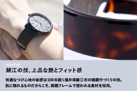 ＜付け替え用バングルのみ＞鯖江発！眼鏡職人が作った新感覚の腕時計 バングルウォッチ40（バングルのみ）べっ甲カラー