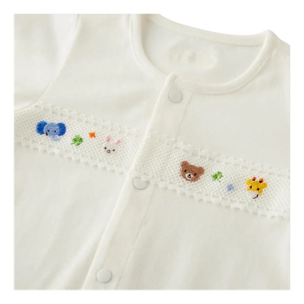 ミキハウス どうぶつ刺繍ツーウェイオール（40-2689-689）【白50-70】 AS43EH2-1