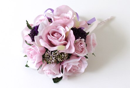 フラワーアレンジメントブーケ モーブピンク