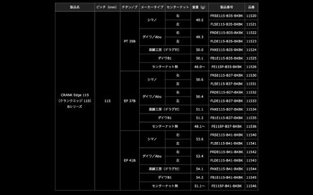 LIVRE リブレ FullComp クランク EDGE115 PT 35Bノブ (左巻用） シマノ用(オールブラック)  / 釣り具 釣り用品 釣り アウトドア 亀山市 / 有限会社メガテック[AMBB248-2]