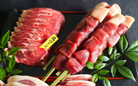 猪BBQセット 6～7人前(猪スライス150g×4パック/猪串75g×5本) ジビエ 猪肉 大分県 日田市 焼肉 BBQ [ARDE001]