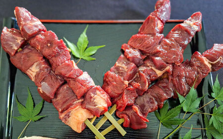 鹿BBQセット 5～6人前 (鹿スライス150g×3パック/鹿串75g×5本)  ジビエ 鹿肉 大分県 日田市 焼肉 BBQ [ARDE002]