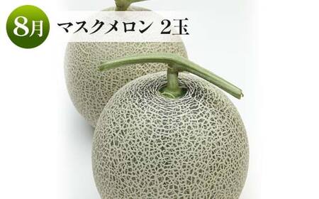 山形メロンの定期便 7月 緑肉メロン2玉 計2.5kg 8月 マスクメロン 2玉 計2.5kg 【令和8年発送】 FSY-2370