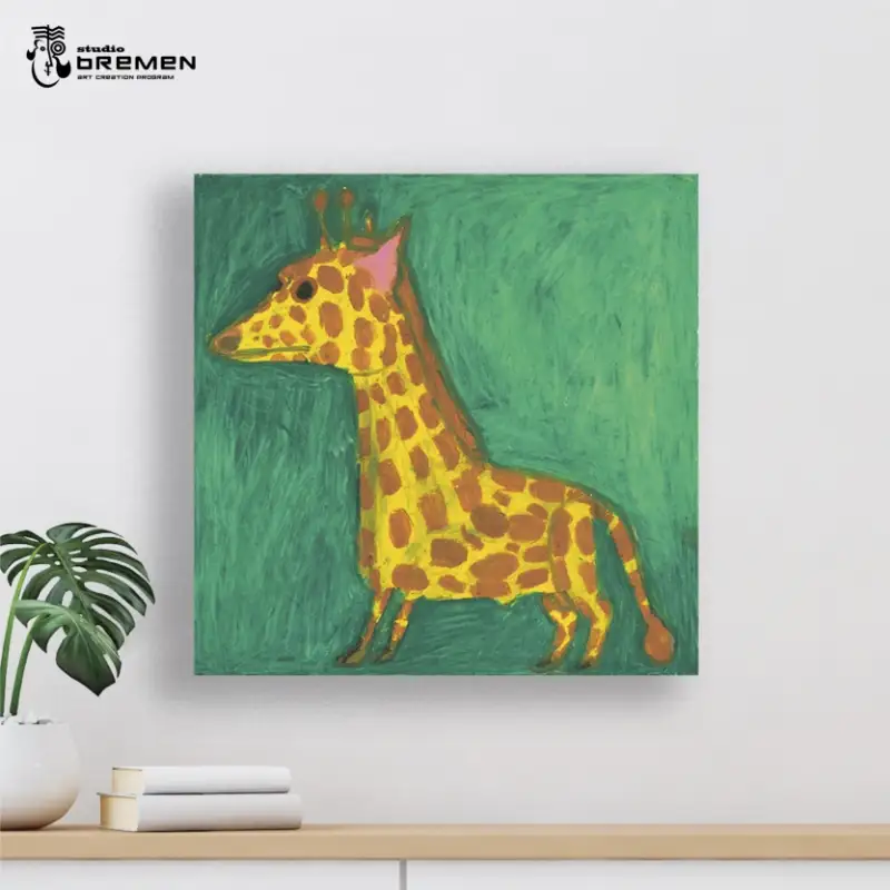 蛯子陽太(studioBREMEN)の動物作品【オイルパステル画オーダーメイド】 S8号サイズ ( 絵画 絵 アート 動物 犬 猫 )【202-0005】