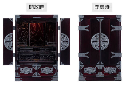 仙台箪笥 仙台仏壇31号 上置き 木地呂漆塗り KB-565D （申込書返送後、1ヶ月～6ヶ月程度でお届け） 欅産業 職人 おすすめ 船箪笥