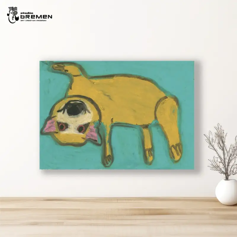 蛯子陽太(studioBREMEN)の動物作品【オイルパステル画オーダーメイド】 A4号サイズ ( 絵画 絵 アート 動物 犬 猫 )【202-0006】