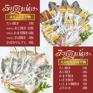 ＜定期便・全5回＞職人直送 干物 定期便 (該当月お届け) 定期便 簡単 調理 干物 たい あじ かます さば ぶり いさき いとより ぶりかま あつめし ぶりカツ ぶりしゃぶ 開き 魚 海鮮 冷凍 詰め合わせ セット 【opad004】【鶴見食賓館】