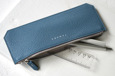 本革 薄型ペンケース ブルージーン [2316]