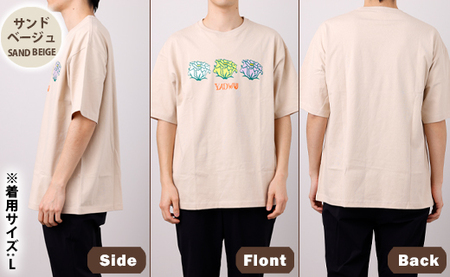 【トルコギキョウ（サンドベージュ）：S･M･L･XL】徳之島 天城町 YADWU オリジナル Tシャツ 地域ブランド ヤドゥー 1枚 服 洋服 デザイン プリント レディース メンズ 男女兼用 鹿児島県
