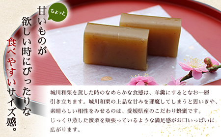 ＜和栗とはちみつのちっちゃいようかん 6個入り＞ 栗 くり 羊羹 ようかん 城川和栗 蜂蜜 はちみつ ハチミツ スイーツ おやつ お菓子 和菓子 ティータイム ひと時 城川ファクトリー 愛媛県 西予市【常温】『1か月以内に順次出荷予定』SSF0032