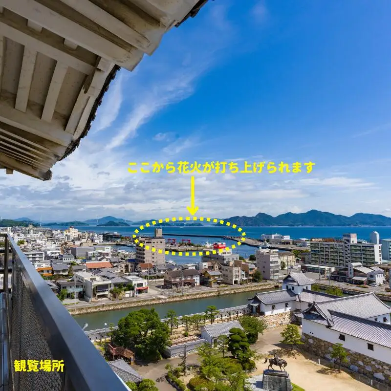 【2026年8月9日（日）開催】 「おんまく花火大会」 今治城天守閣からの特別観覧（ペア）６組限定