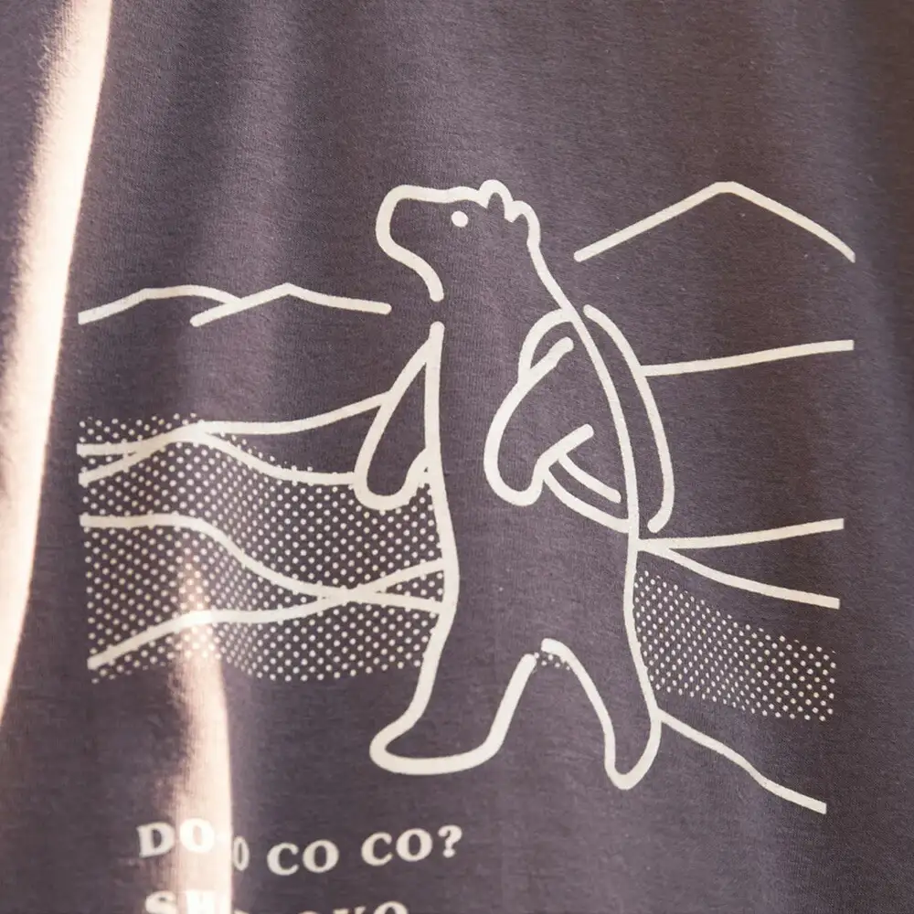 「知床トコさん」×久米繊維　コットンTシャツ　トレッキング柄　Mサイズ　半袖