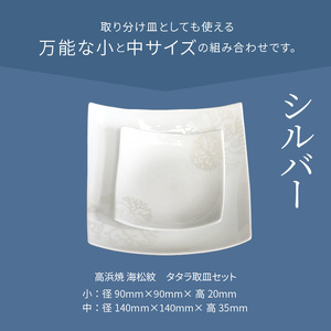 S026-099_天草 高浜焼 タタラ取皿セット シルバー1セット