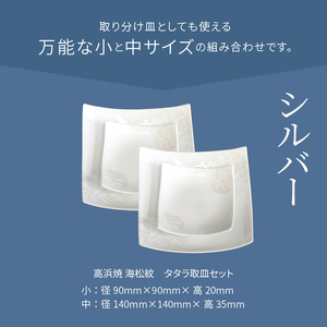 S026-104_天草 高浜焼 タタラ取皿セット シルバー2セット