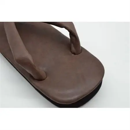 信貴 国産Leather雪駄(STK-85LD.ブラウン size:L)【1479598】