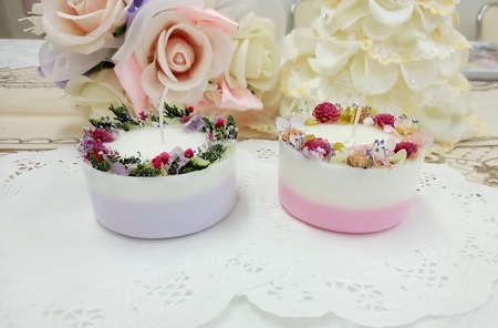新宿フラワークラフト体験工房 お花で可愛いフラワーケーキキャンドル作り 0146-007-S07