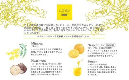 【 ミアミモザ 】【 ギフト箱入 】 ミアミモザ ハンドソープ 50ml 1本 化粧箱 ギフト箱 天然香料 が ふんわり 広がる クリーミー 泡 手洗い 液体 ギフト プレゼント 贈答 美容 コスメ 高知県 高知 四万十市 四万十 しまんと 26-71
