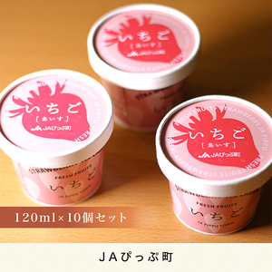 いちごアイス 10個セット【JAぴっぷ町】アイスクリーム 果物 フルーツ イチゴ 苺 カップ ギフト スイーツ デザート お菓子 おかし 詰め合わせ 冷凍 お取り寄せ 北海道 比布町 ぴっぷ 1001-001