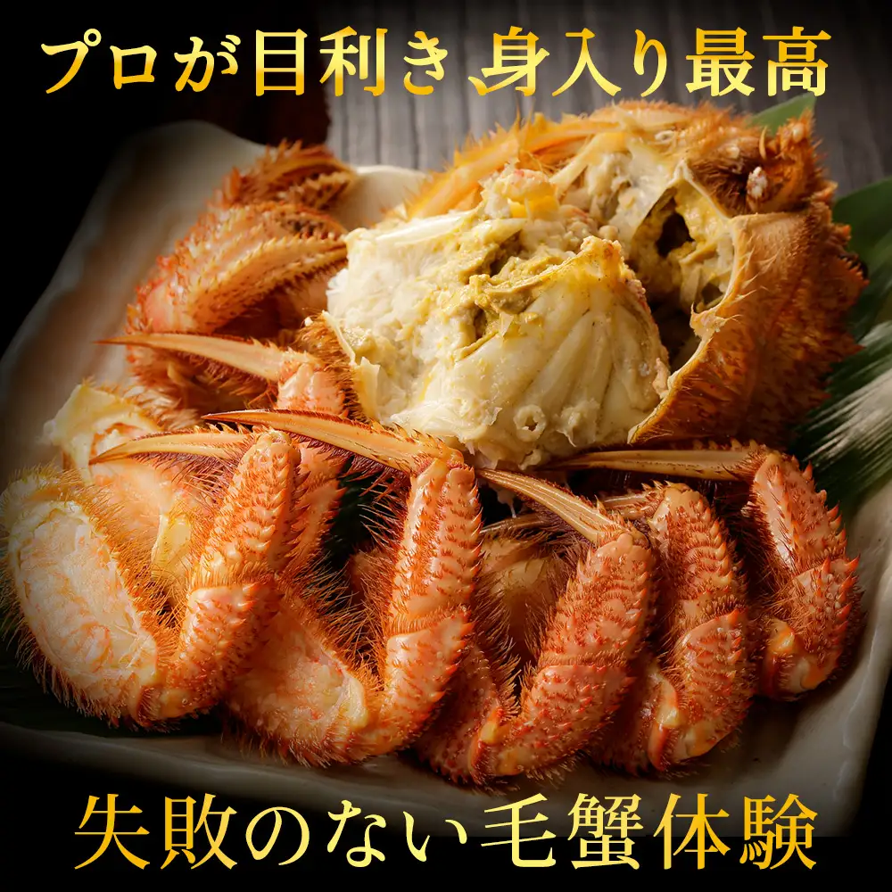 2026年新物 ＜ボイル済み急速冷凍＞身がパンパンに詰まった稚内産毛ガニ900ｇ～1kg(超大サイズ)×2尾