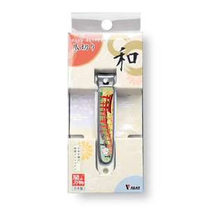 和製爪切り　Super　V-CUT　景観　鳥居（VN1-83K-TI）/つめきり　爪きり　ツメキリ　関市　日本製　ネイルケア　ケアツール　キャッチャー付き　鳥居