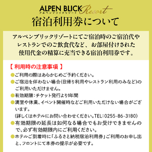 アルペンブリックリゾート宿泊利用券9,000円分