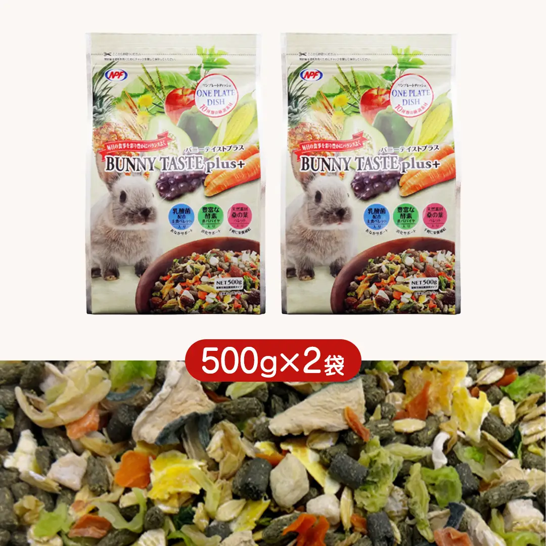 バニー テイストプラス 500g × 2袋 バニー うさぎ 小動物用フード ペットフード おやつ 乳酸菌配合 [BU031sa]