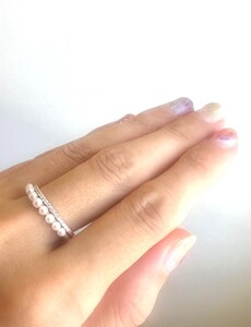 K18PG アコヤ ベビーパール ダイヤモンド リング YF-33