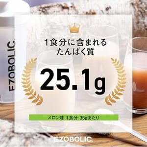 【北海道メロン風味】 EZOBOLICプロテイン 1kg プロテイン LG