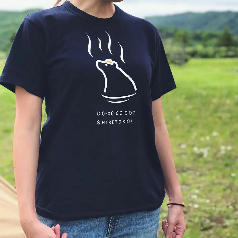 「知床トコさん」×久米繊維　コットンTシャツ　温泉柄　Mサイズ　半袖