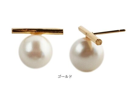 ハンギングパールメタルバーピアス(カラー：ゴールド)【043-018-1】ピアス パール アクセサリー ジュエリー K18GP カジュアル オフィス ギフト プレゼント ラッピング