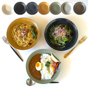 【美濃焼】 カレー皿 22cm / プレート 深皿 1枚 オリーブグリーンマット 瑞浪市 / 窯元ロングアイランド おしゃれ 食器 シンプル レンジ対応 食洗機対応[AZCU174]