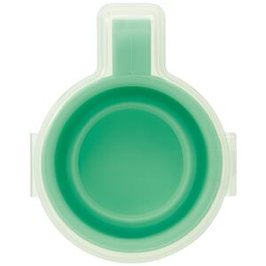 シリコーン製携帯ミニコップ 120ml ミントグリーン 折りたたみ シリコン 専用ケース付き 外出 おでかけ うがい 歯みがき はみがき 服薬 薬 便利 たためるミニコップ パステルグリーン〈スケーター株式会社〉   3-016