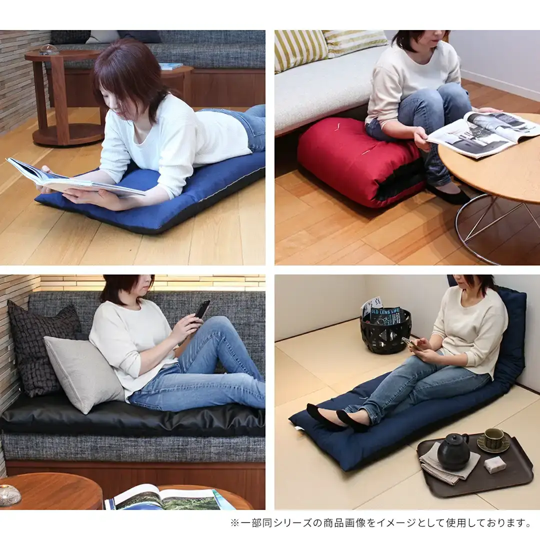 ごろ寝長座布団 直入 シャンブレークロス RE（レッド） 60×180cm ごろ寝 お昼寝用 日本製 シンプル おしゃれ 無地カラー [MKトレンド]
