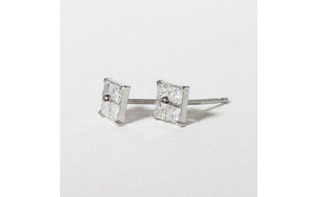 プラチナ スクエアダイヤモンドピアス（四角） ピアス PT900 プラチナ ダイヤモンド ダイヤ0.15ct×2 カラット 天然ダイヤモンド プラチナ900 ジュエリー アクセサリー 山梨県 甲斐市 BQ-128