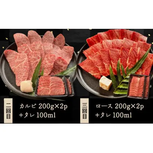全3回合計1.2kgの焼肉セット　赤身（モモ、ランプ）、カルビ、ロース各400gずつ&石垣牛 MARU秘伝の焼肉タレ100ml×3本 　IM-44t