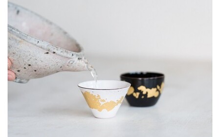 ぐい呑 黒白ペア 丸 七宝 | ぐい呑み 食器 Kenichi Kondo 