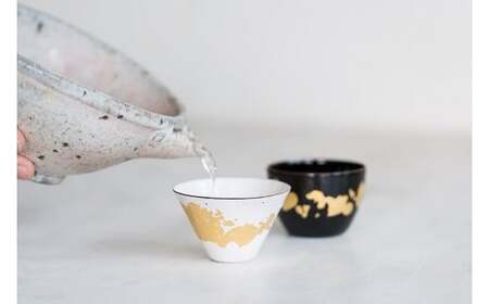 ぐい呑 黒白ペア 四角 七宝 | ぐい呑み 食器 Kenichi Kondo 