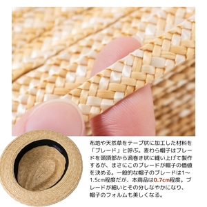 【藤巻百貨店×丸高製帽所】麦わら 中折れ帽 (ネイビー) ファッション小物 帽子