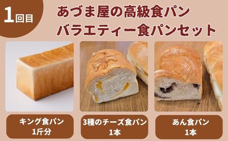 【三ヶ月定期便】小松産大麦食パンと月替わり食パンたちセット 