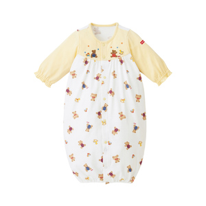 ミキハウス　ベア総柄のツーウェイオール ベビー服 ベビー ベビー用品 赤ちゃん 新生児 吸水性 ツーウェイオール