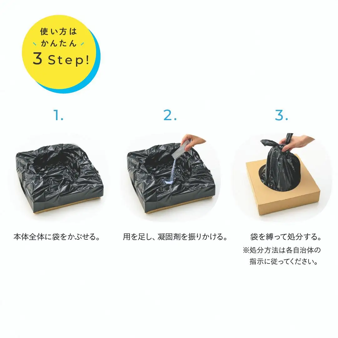 みんなにやさしいくるまのトイレ 防災用 非常用 車内用 携帯用 携帯トイレ 簡単 段ボール ダンボール ２回分 女性 幼児 子供 高齢者【011S318】