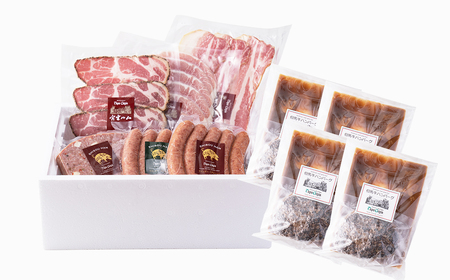 J22　但馬牛 ハンバーグ と 宍粟ハム の 詰め合わせ 【 但馬牛 国産 ハム 牛肉 豚肉 贈り物 ギフト 冷凍 セット 】