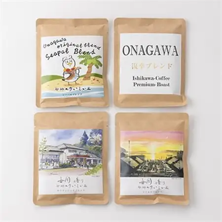 女川よくばりセット(大漁旗手ぬぐい+タオルハンカチ+ドリップコーヒー+ふりかけ)【1307001】