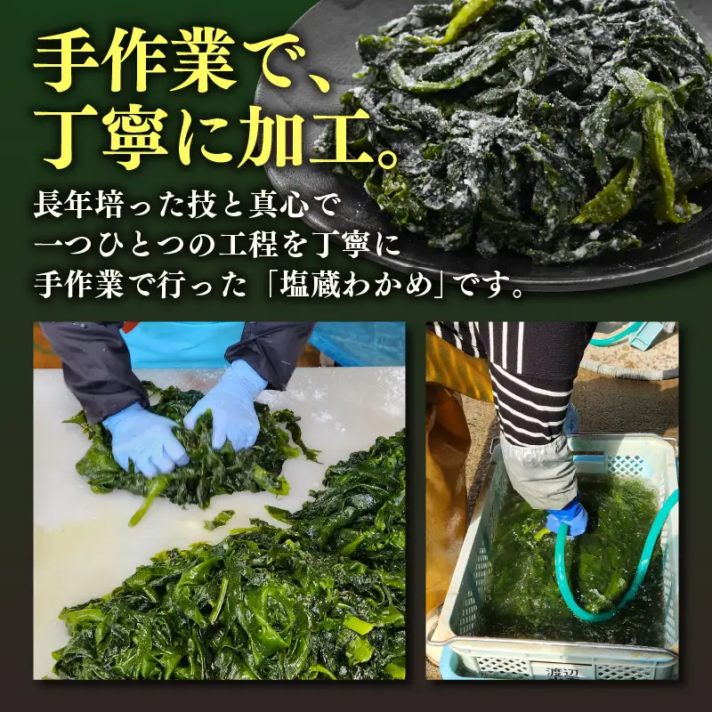 『天然物わかめ』 肉厚 福井県産わかめ 3袋【 塩蔵 生 国産 海藻 スープ】 [e80-a003]