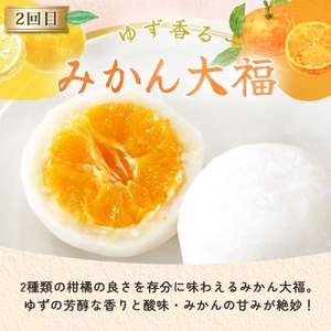 【3ヶ月定期便】亀印製菓 和スイーツ頒布会A【全3回】 ごろごろ豆大福 ゆず香るみかん大福 ふわふわクリーミー生大福プレーン 各6個入(MP-17)